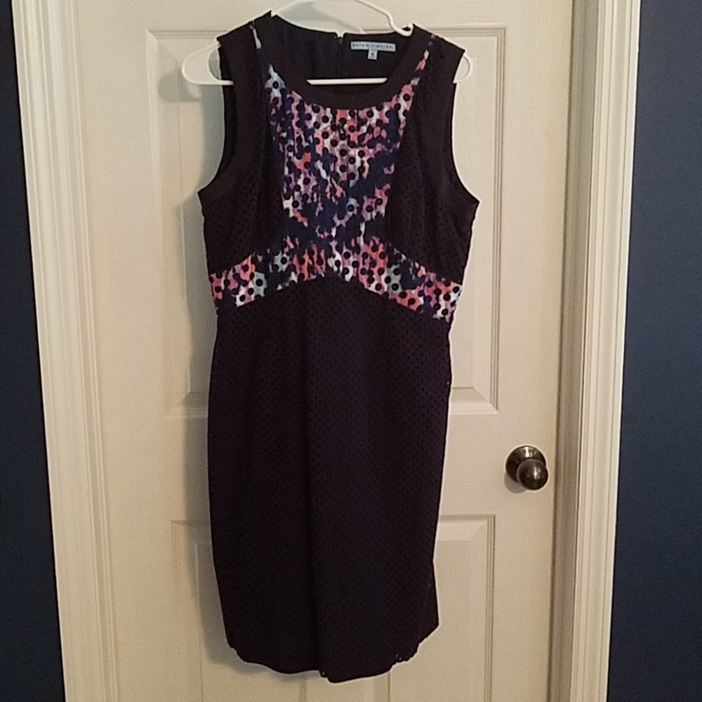 Navy Eyelet Antonia Melani Sleeveless Dress